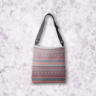 Tribal Geometric Mudcloth Stripe Boho Multicolor Crossbody Bag