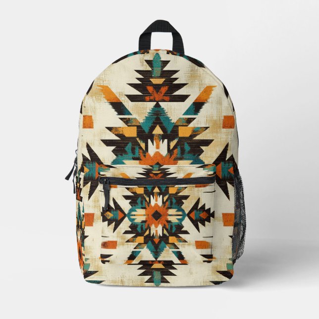 Tribal Geometric Pattern Backpack  (Front)