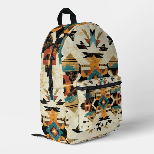 Tribal Geometric Pattern Backpack  (Back Corner Left)