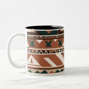 Tribal Geometric Pattern Two-Tone Coffee Mug