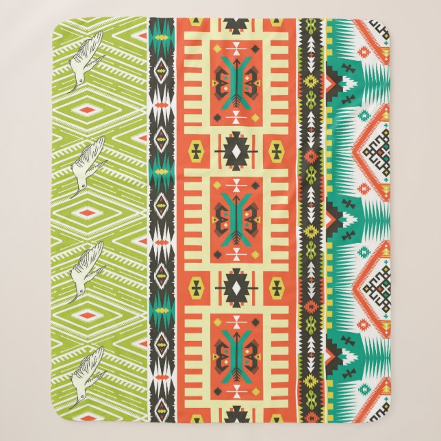 Tribal Geometric: Quotes Text Pattern. Sherpa Blanket (Front)