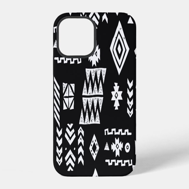 Tribal geometric: stylish seamless background. iPhone case (Back)