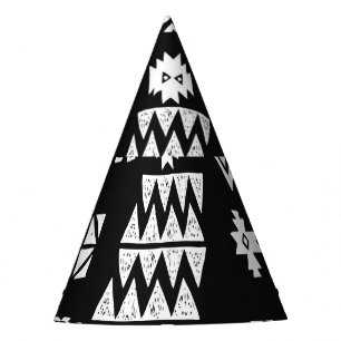 Tribal geometric: stylish seamless background. party hat