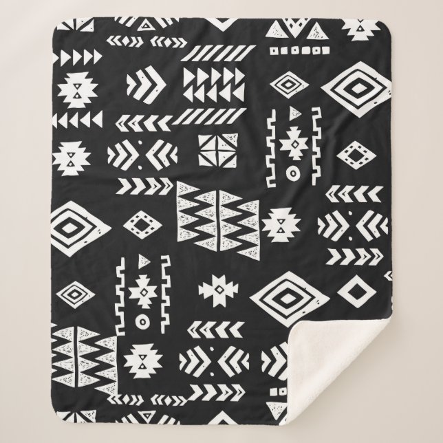 Tribal geometric: stylish seamless background. sherpa blanket (Front)