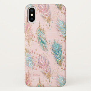 Tribal Glitter Boho Feathers Pattern Case-Mate iPhone Case