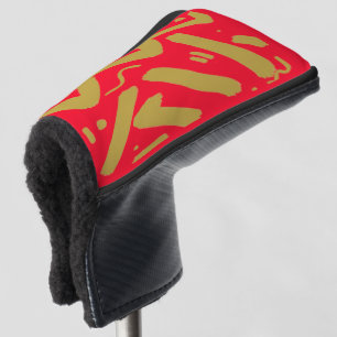 Tribal Gold and Red Golf Head Cover