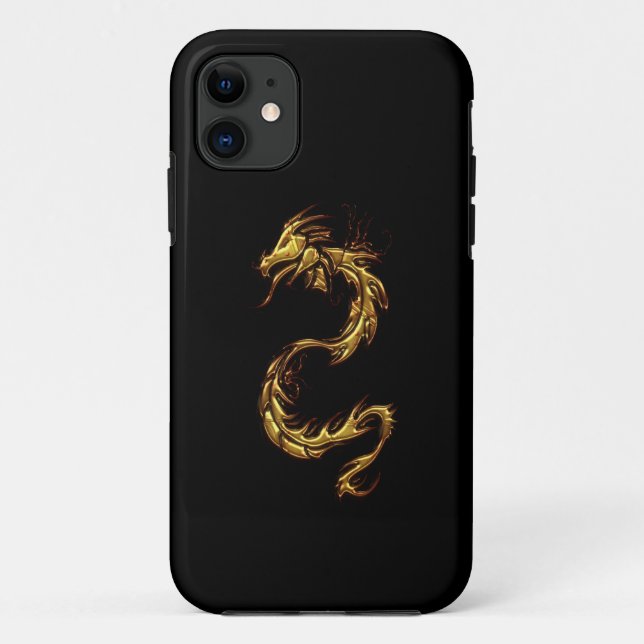 Tribal Gold Dragon Fantasy Art iPhone Case (Back)