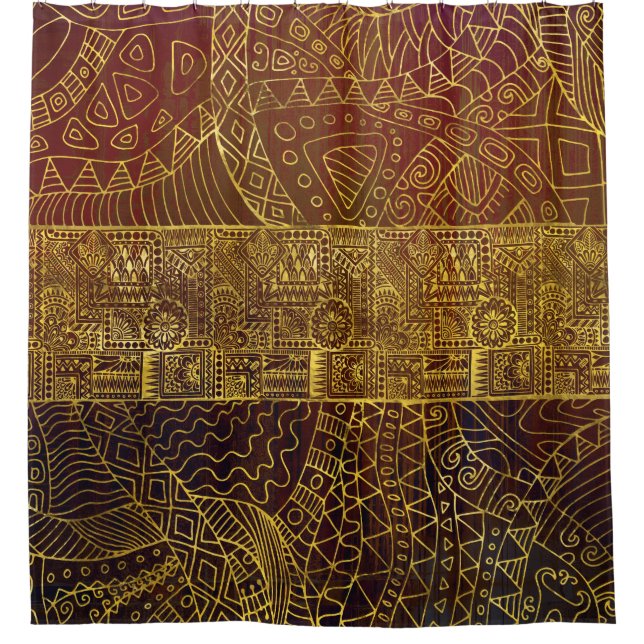 Tribal  Gold Pattern on Brown Paint (Front)