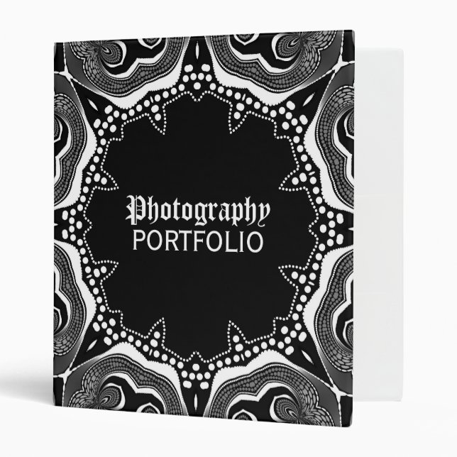 Tribal Goth Black+White Portfolio Album Classeur (Devant/intérieur)