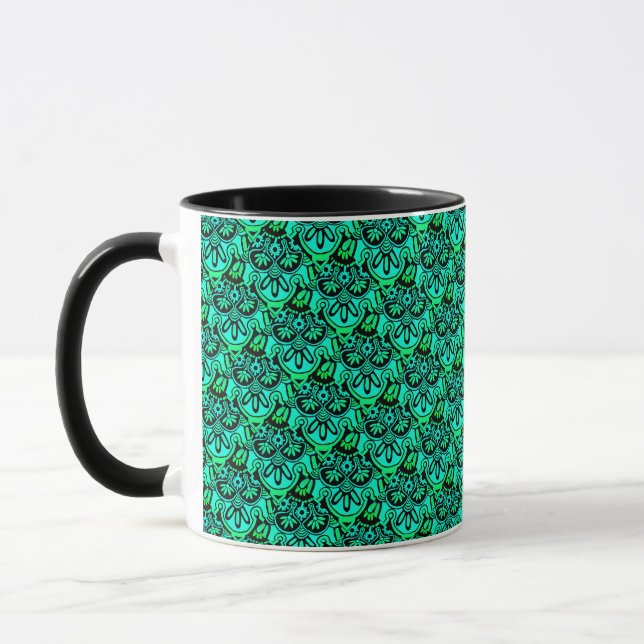 Tribal Green and black Mug (Left)