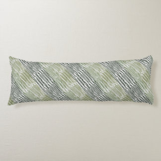Tribal Green Stripes Abstract Pattern Body Pillow
