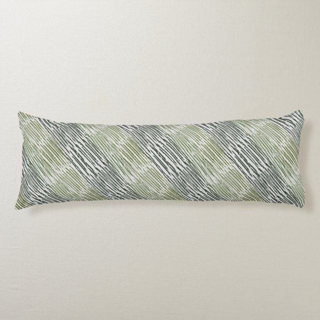 Tribal Green Stripes Abstract Pattern  Body Pillow (Front)