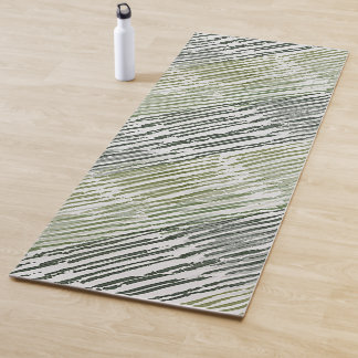 Tribal Green Stripes Abstract Pattern Yoga Mat
