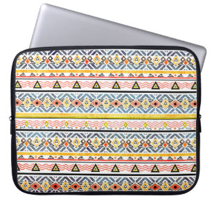 Tribal grunge ethno folk pattern in retro style laptop sleeve