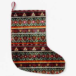 Tribal grunge ethno folk pattern in retro style small christmas stocking