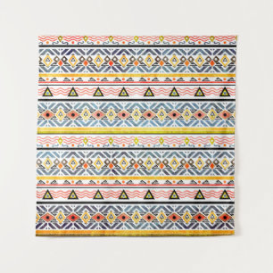 Tribal grunge ethno folk pattern in retro style tapestry
