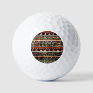 Tribal Grunge: Ethno Retro Pattern Golf Balls
