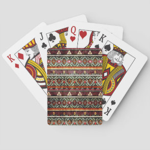 Tribal Grunge: Ethno Retro Pattern Playing Cards