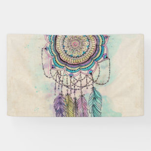 tribal hand paint dreamcatcher mandala design banner