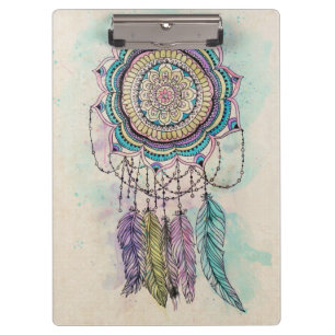 tribal hand paint dreamcatcher mandala design clipboard