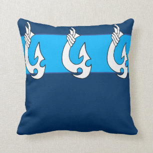Tribal Hawaiian Fish Hook Throw Pillow