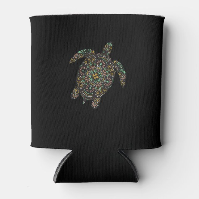 Tribal Hawaiian Sea Turtle Can Cooler (Front)