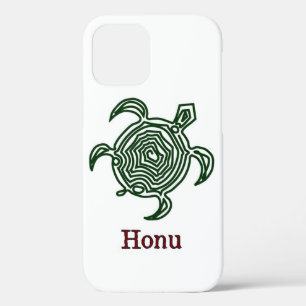 Tribal Hawaiian Sea Turtle in Green iPhone 12 Case