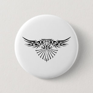 Tribal Hawk Tattoo Design 2 Inch Round Button