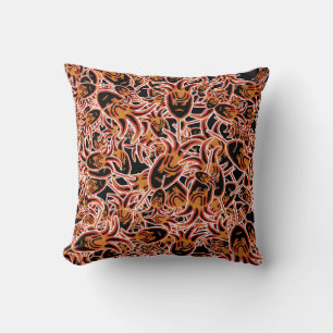 Tribal head illustration motif pattern throw pillow