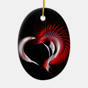 Tribal Heart Ceramic Ornament