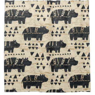 Tribal Hippo Safari Pattern