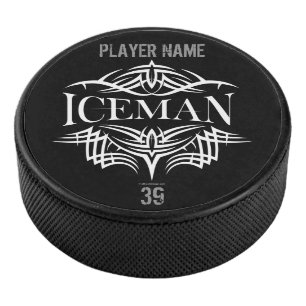 Tribal Hockey (Iceman) Personalized Puck