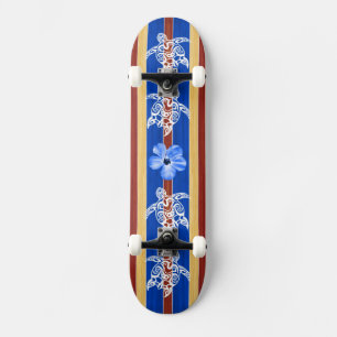 Tribal Honu Fake Wood Surfboard Skateboard