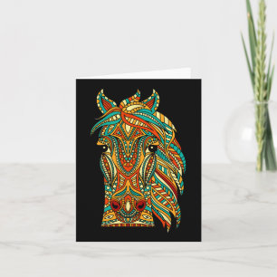 Tribal Horse Design - Horses Animal Lover Horsebac Card