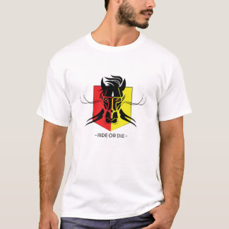 Tribal Horse Face Design in Red and Yellow T-Shirt