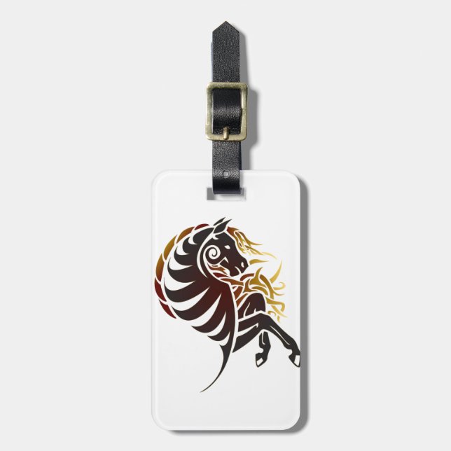 Tribal Horse Luggage Tag (Front Vertical)