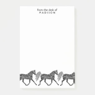 Tribal Horse Trotting Add Name From The Desk Of Post-it Notes