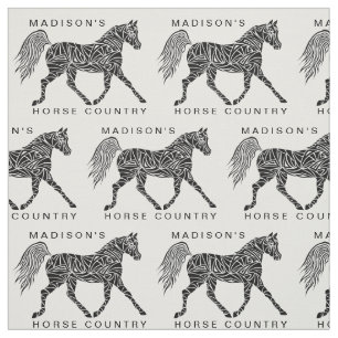 Tribal Horse Trotting Fun Pattern Optional Text Fabric