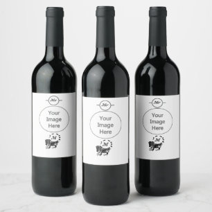 Tribal Iguana Monogram Wine Label