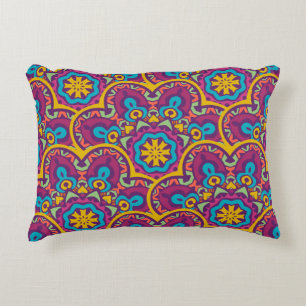 Tribal indian ethnic seamless mandalas repeat desi accent pillow