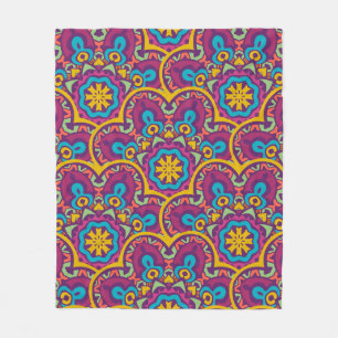 Tribal indian ethnic seamless mandalas repeat desi fleece blanket