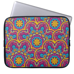 Tribal indian ethnic seamless mandalas repeat desi laptop sleeve