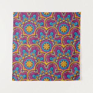 Tribal indian ethnic seamless mandalas repeat desi tapestry