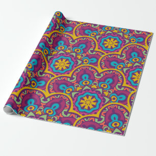 Tribal indian ethnic seamless mandalas repeat desi wrapping paper