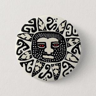 Tribal Indian Sun Spirit 2 Inch Round Button