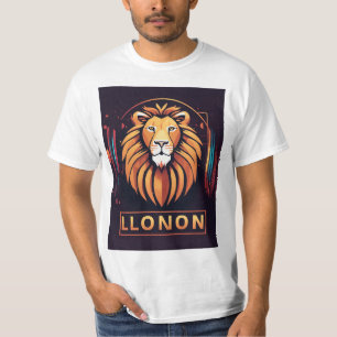 Tribal-Inspired Geometric Lion Logo T-Shirt