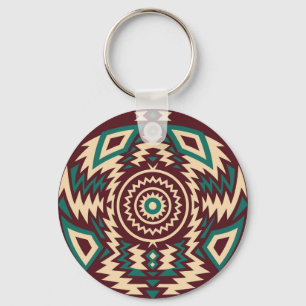 Tribal Inspired Geometric Mandala Keychain