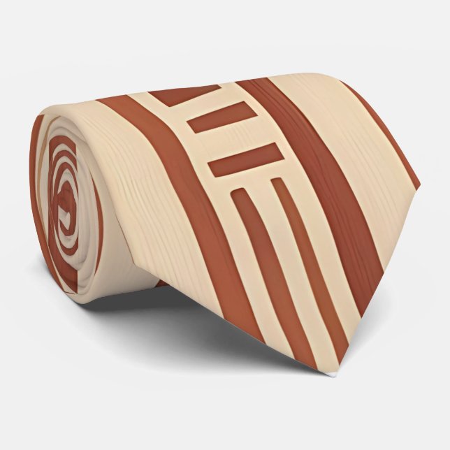 Tribal Inspired Organic Lines Neck Tie (Rolled)