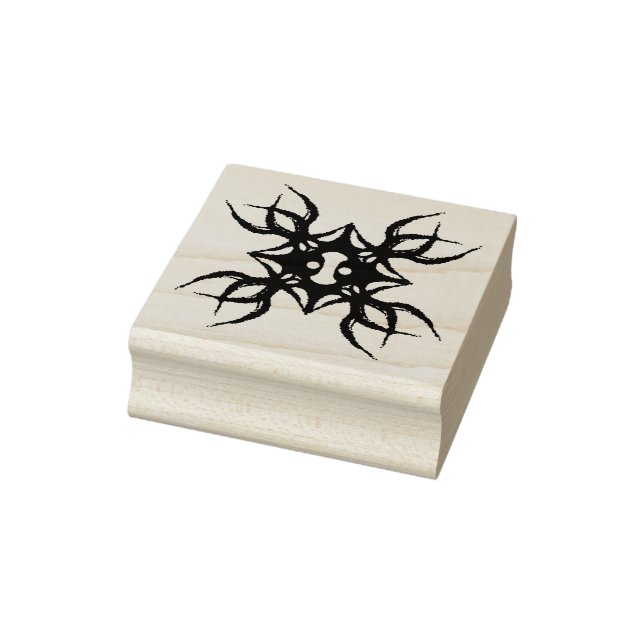 Tribal jellyfish Square Rubber Stamp (Stamp)