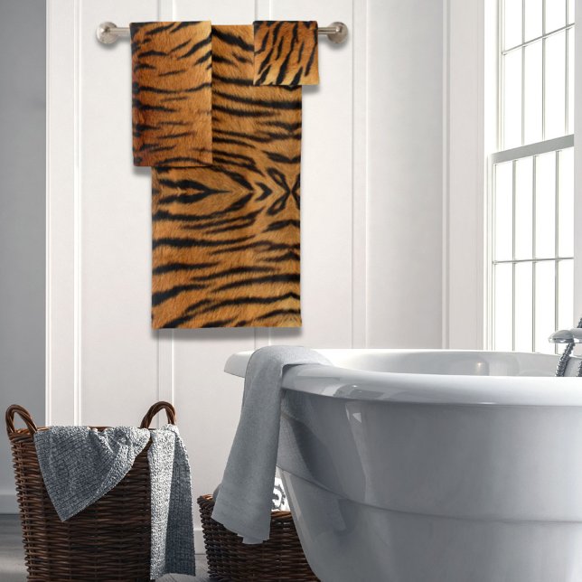 Tribal jungle animal fur Tiger Print Bath Towel Set (Tribal jungle animal fur Tiger Print Bath Towel Set)